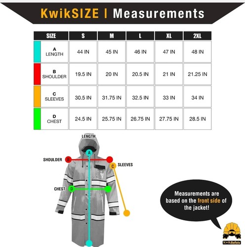 KwikSafety TORRENT | High Visibility ANSI Class 3 Safety Trench Coat - Picture 6 of 8