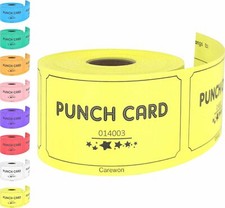 250 Punch Cards Yellow 8 Color Selection Incentive Loyalty Reward Cards for...