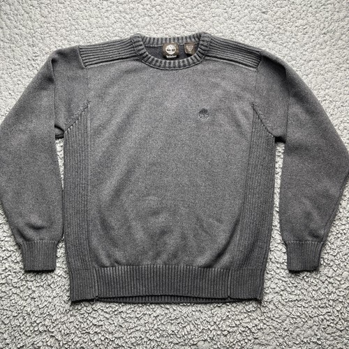 Timberland Sweater Mens Large Gray Heavy Knit Outdoor Sweatshirt Classic Warm