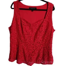 Lane Bryant Red Lace Sweetheart Neckline Bustier Corset Blouse Top 22 3X Plus
