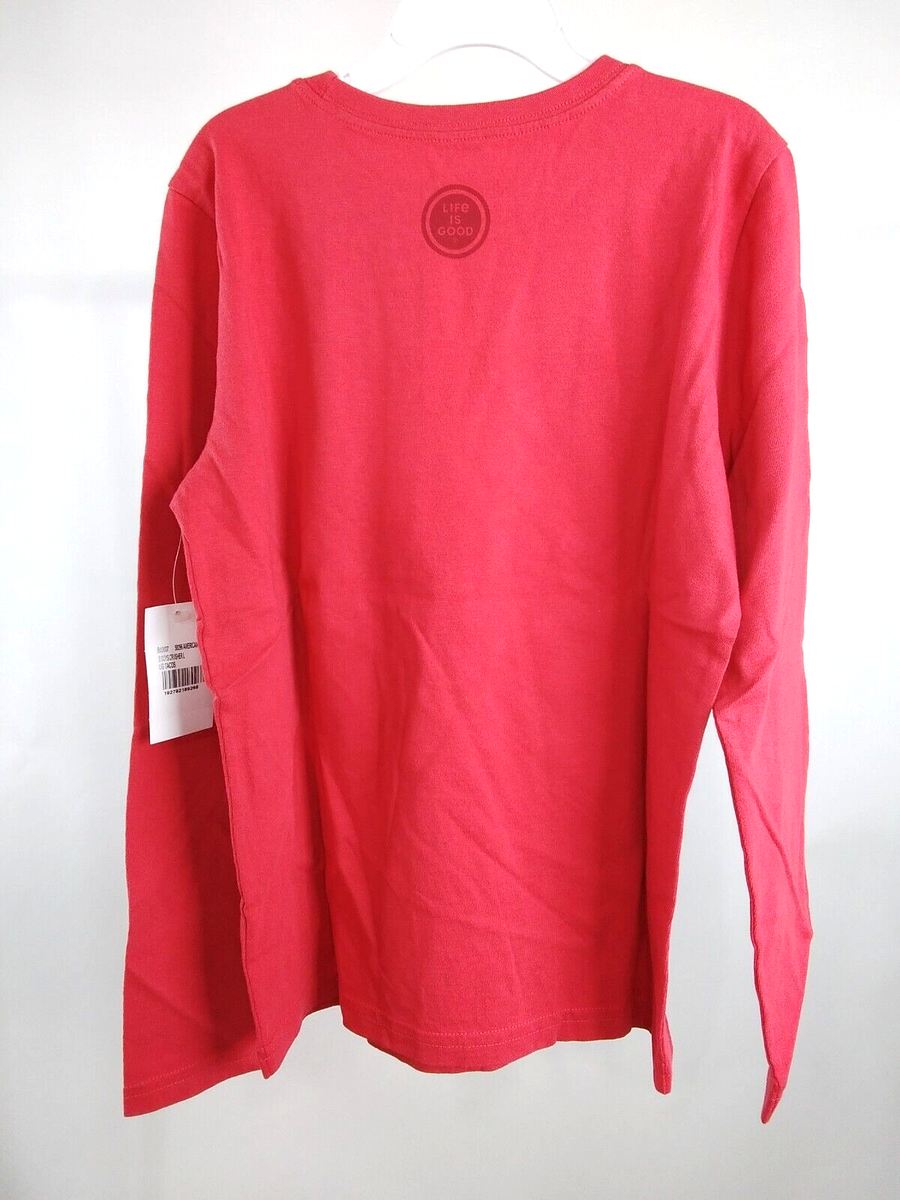 lite 'big LS tee‘ red Life is Good Boy Long Sleeve Crusher Tee LIG Tacos Red Size 7-8