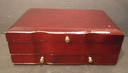 Croft & Barrow Wooden One Drawer Jewelry Box W/Ring Holder Drawer Cream Lined - 第 1/10 張圖片