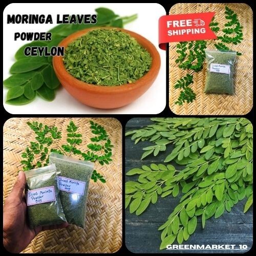 Organic (Dried Moringa Leaves Powder) Pure Natural Ceylon Herbal Tea Leaf