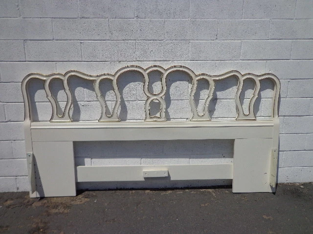 Headboard French Provincial Bed King Size Vintage Bedroom Neoclassical Regency - Image 2 of 4