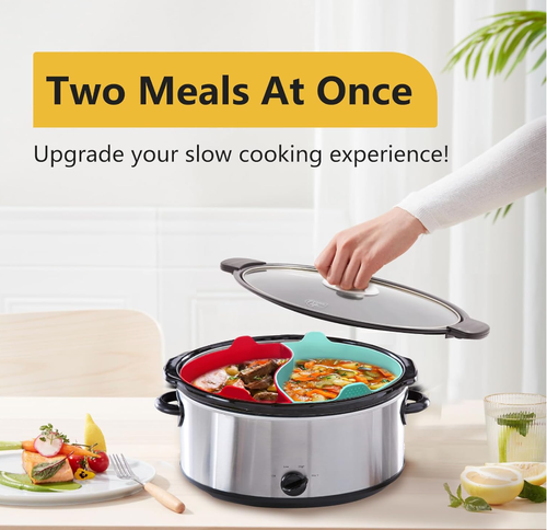 Reusable Silicone Crockpot Liners – BPA-Free Slow Cooker Divider Insert | Fits 6