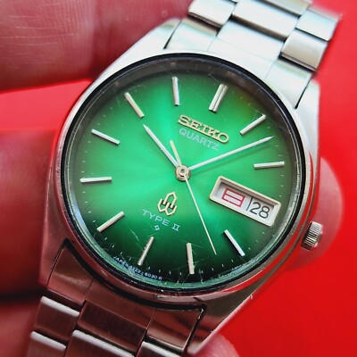 Seiko Green Dial Type 2 Watch Day Date Bracelet 8223-6030 Vintage