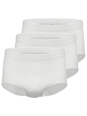 Ammann 3er Pack Long Slip mit Eingriff Doppelripp Exquisit 433702 Gr. 5-8 Weiss