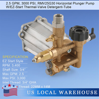 #ad 520004 Replacement Pressure Washer Pump 2.5GPM @ 3400 PSI 3 4 Hollow Shaft $122.99