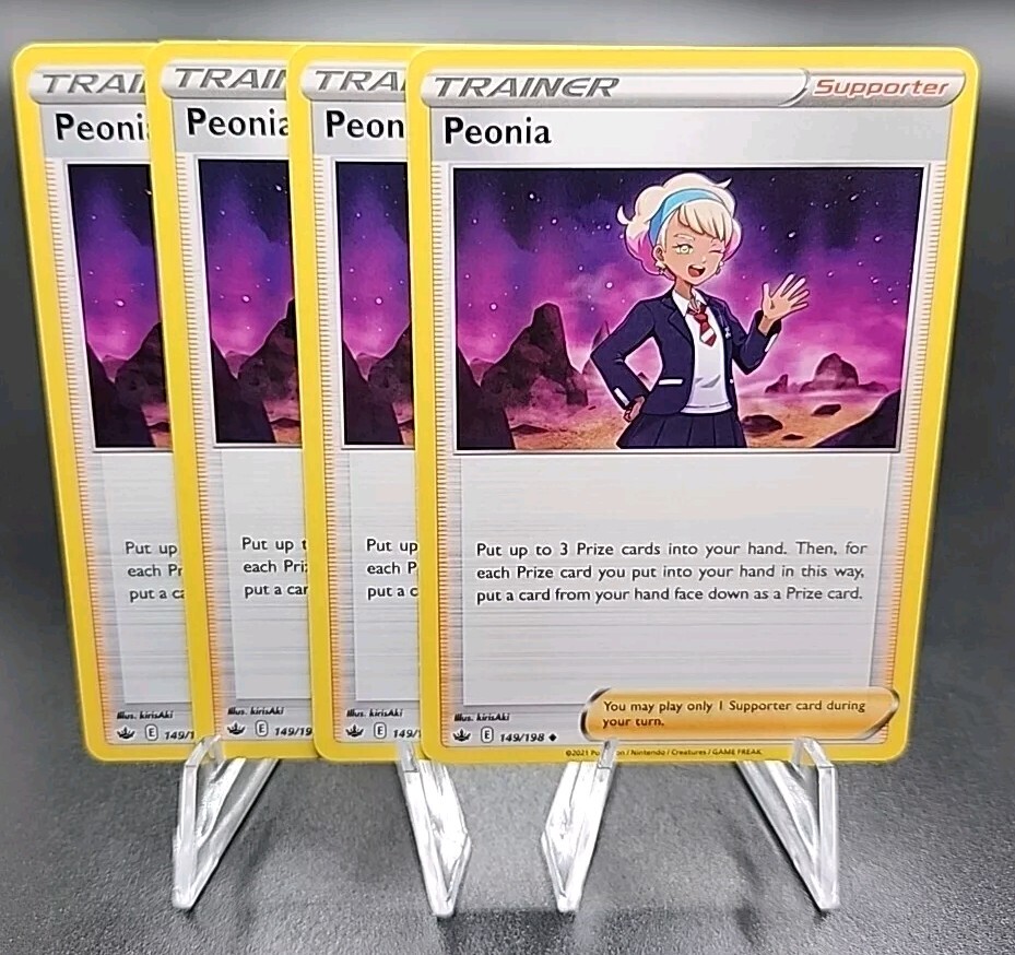 Peonia 149/198  Chilling Reign NM/M - Pokemon Trainer Supporter Playset Card x4