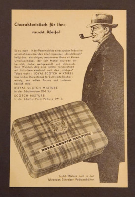 142) Royal Scotch Mixture Pfeiffen-Tabak Werbung Reklame 1959