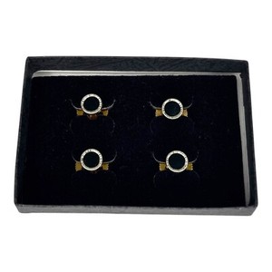 Men's Tuxedo Shirt Studs Buttons Art Deco Set of 4 Black