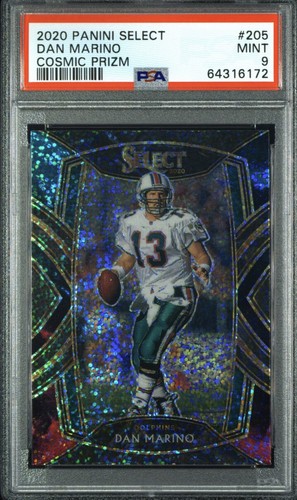 2020 Panini Select COSMIC PRIZMS Dan Marino SSP CLUB LEVEL #205 - PSA 9 Mint - 第 1/2 張圖片