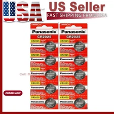 10 x Fresh PANASONIC CR 2025 CR2025 CR-2025 LITHIUM COIN CELL Battery Exp 2030