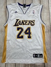 Vintage ADIDAS Kobe Bryant 24 NBA Lakers White Jersey Men s Medium M