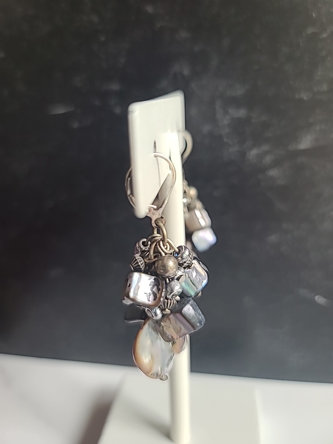 Abalone Shell Beaded Dangling Pierced Earrings Vi… - image 5