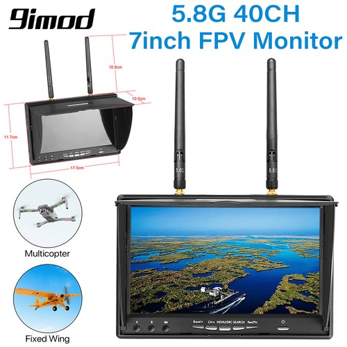 9IMOD LCD5802D Moniteur FPV DVR 5.8G 40CH 7 Pouces Écran LCD Moniteur pour Drone FPV - Photo 1/24