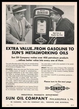 1955 Blue SUNOCO Gasoline Pump Photo Sun Oil Philadelphia Way Lubricant Print Ad