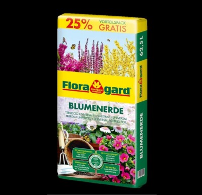 Floragard Blumenerde 62,5 L Pflanzenerde Universalerde Dünger torfreduziert