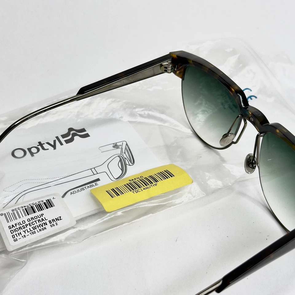 CHRISTIAN DIOR SPECTRAL Brown Havana Green Aviator Sunglasses DIORSPECTRAL - Image 2 of 4