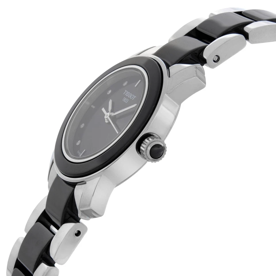 Tissot T-Trend 28mm Steel Ceramic Diamond Ladies Quartz Watch T064.210.22.056.00 - Image 3 of 4