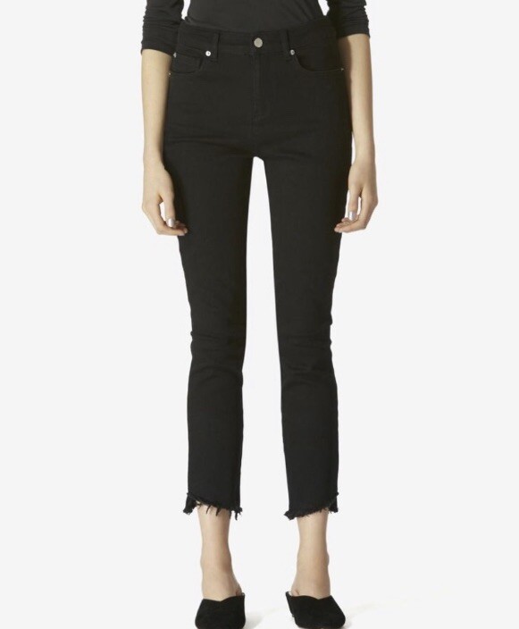 Avec Les Filles Elana Womens Cropped  Jeans Black Size 31