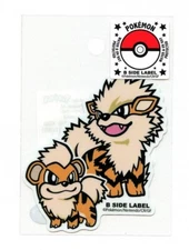 Growlithe & Arcanine Sticker B SIDE LABEL Pokemon Center WATER & UV PROTECTED