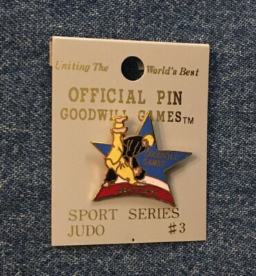 Judo Lapel Pin ~ 1990 Goodwill Games in Seattle, USA ~ NOS on card