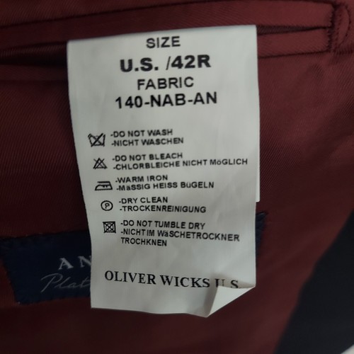 OLIVER WICKS Tuta Angelico Blazer Cappotto Sportivo 42R Nero Premium 140s - Foto 4 di 9