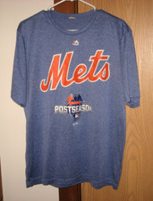 NY METS 2015 Postseason T-Shirt LARGE Majestic MLB