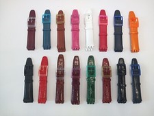 CINTURINO IN PELLE X SWATCH CUOIO LISCIO E STAMPA COCCODRILLO ATTACCO 17 MM.