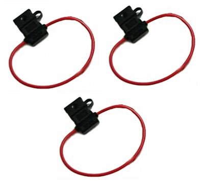 18 Gauge ATC In-Line Fuse Holder Wire Copper 12V Blade Waterproof 3 Pack