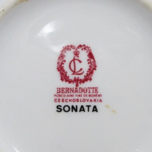Cuenco y soporte de sopa de porcelana fina Bernadotte Sonata Checoslovaquia de colección - Imagen 6 de 14