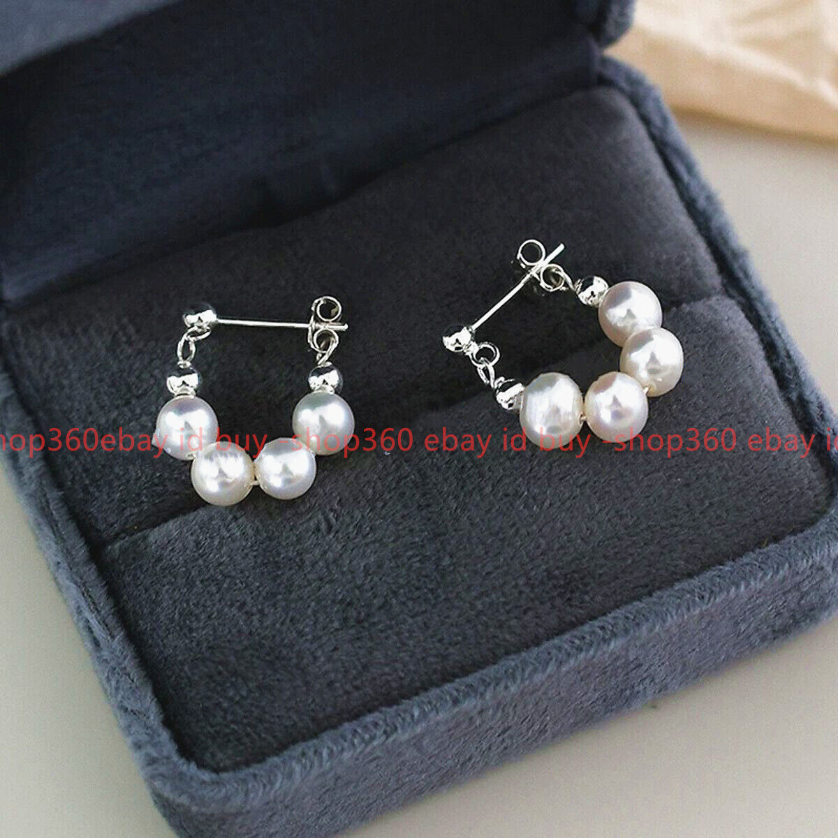 Freshwater Black Keshi Pearl Silver Color Plated Pave Insect Stud NATURAL FRESHWATER STUD PEARL EARRINGS