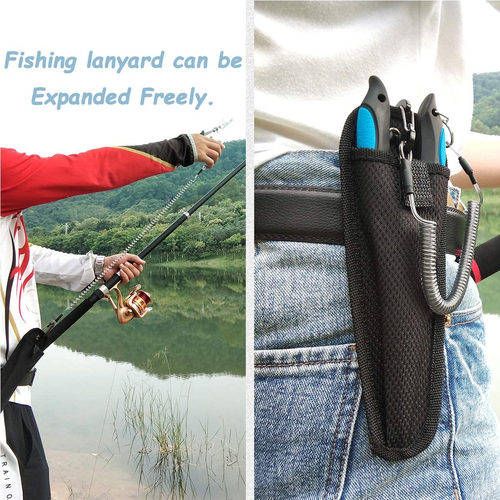 Pinza da Pesca in Acciaio Inox Rimuovi Ganci Naso Lungo con Guaina e Cordino fo - Foto 2 di 12