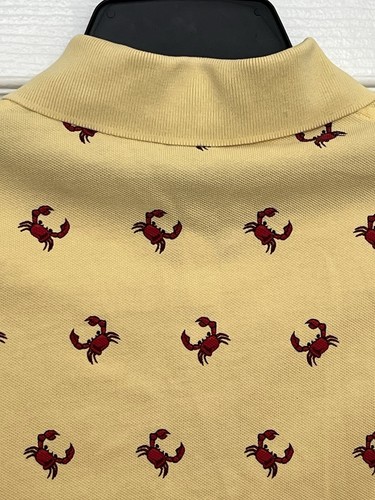 Camisa Polo Brooks Brothers 346 Pequeña Amarilla Estampado de Langosta Preppy Piqué - Imagen 5 de 8