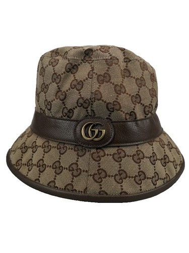 GUCCI デニム　バケットハット　バケハ　M NIB Gucci denim leather trip UNISEX bucket hat - size M/58 | eBay