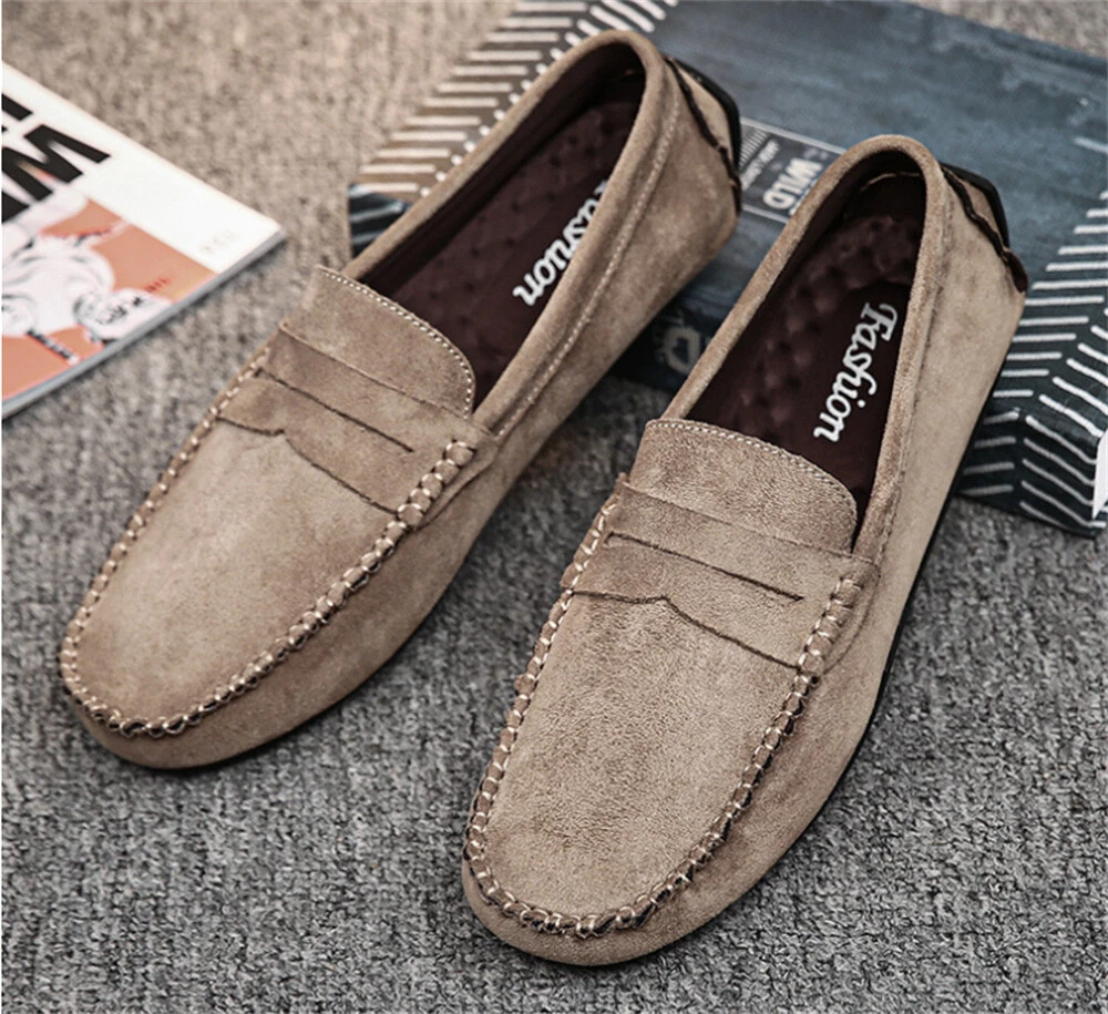 Men s Casual Slip on Loafers Breathable Driving Shoes Casual Leather Shoes