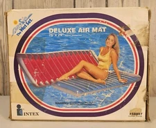 Vintage 1994 Intex The Wet Set Deluxe Air Mat Lounge Pool Mat 76”X29” NOS