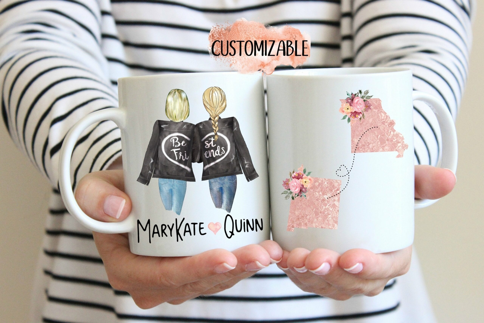 Long Distance Friendship Best Friends Coffee Mug State To State Mug Cute Coffee