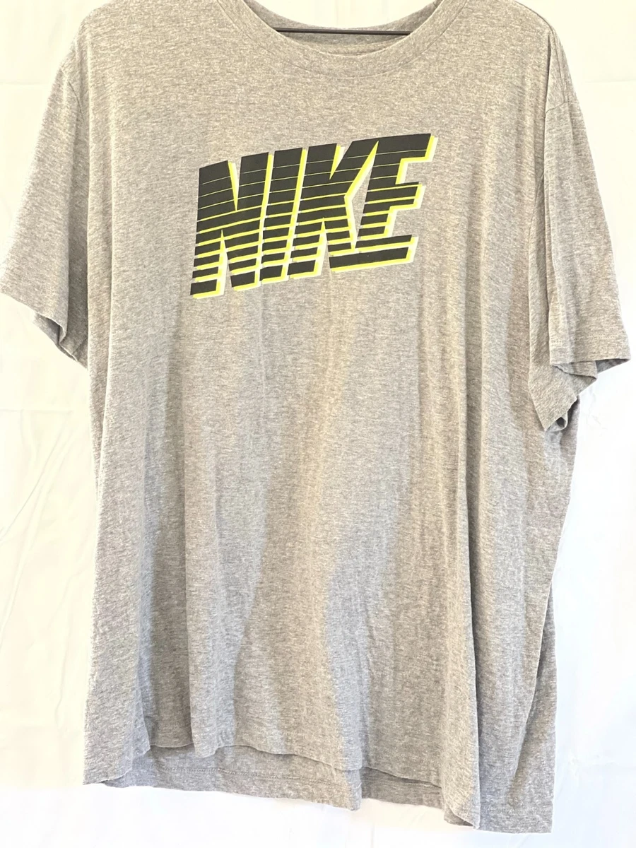 Nike Gray T shirt with Black Neon Green Print Sz 2XL eBay