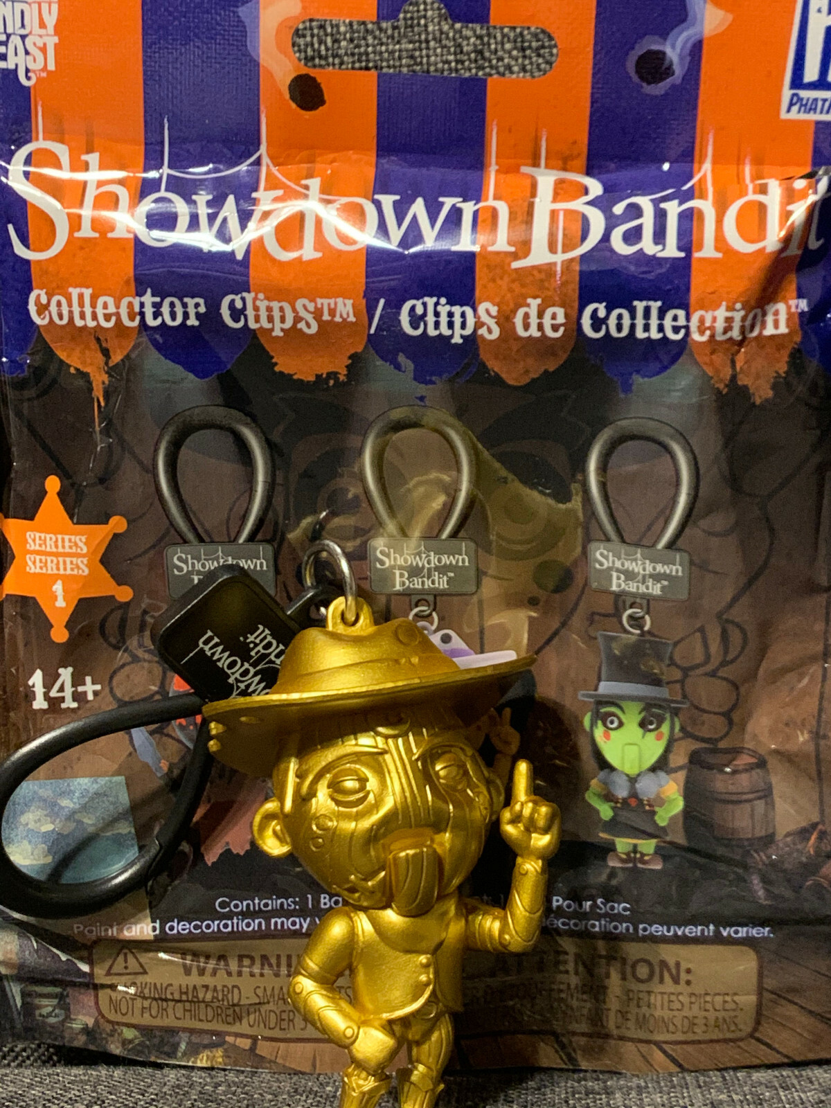 Showdown Bandit mini figure backpack hanger clip cowboy horror