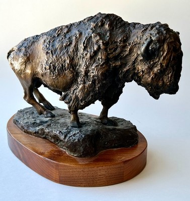Large Bronze American Bison Buffalo Sculpture by Donald Coy 10/50