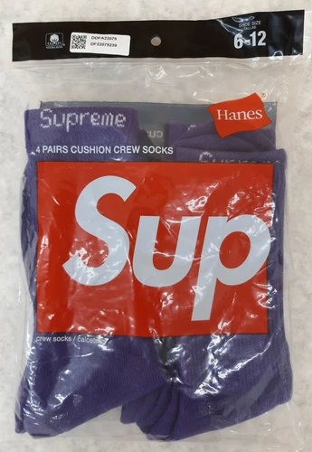 Lot de 4 chaussettes d'équipage homme Hanes Supreme Cusion violet pointure 6 12