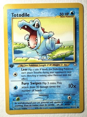  1st Edition: Totodile Vintage 2000 Pokemon Neo Genesis 81/111 WOTC NM+