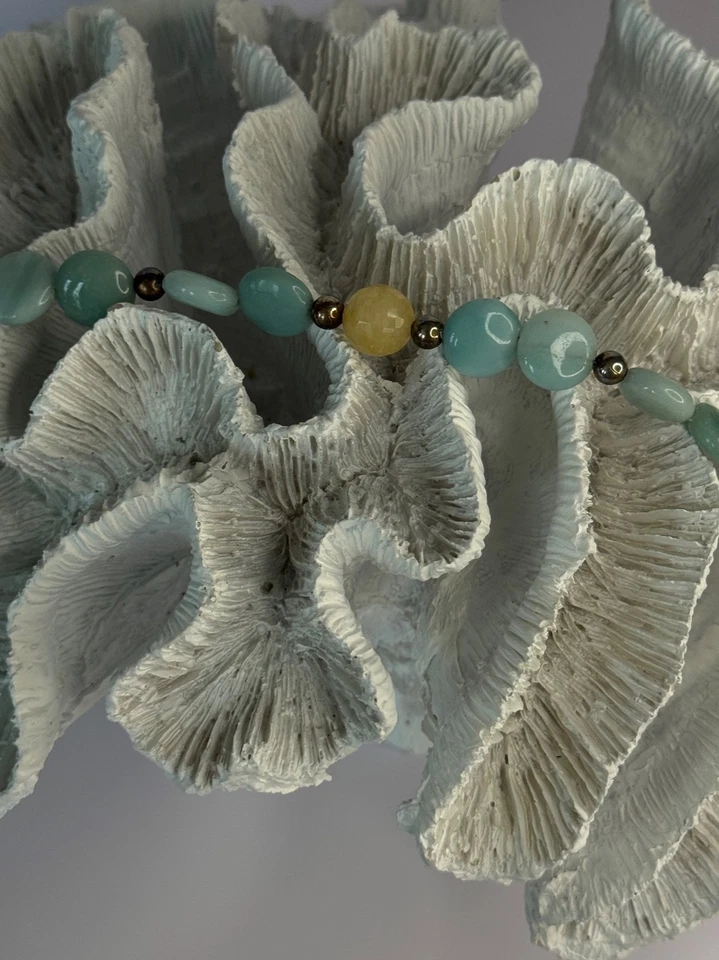 Beautiful 925 Sterling Silver Amazonite Stones Bracelet Length 7.5 - Image 2 of 4