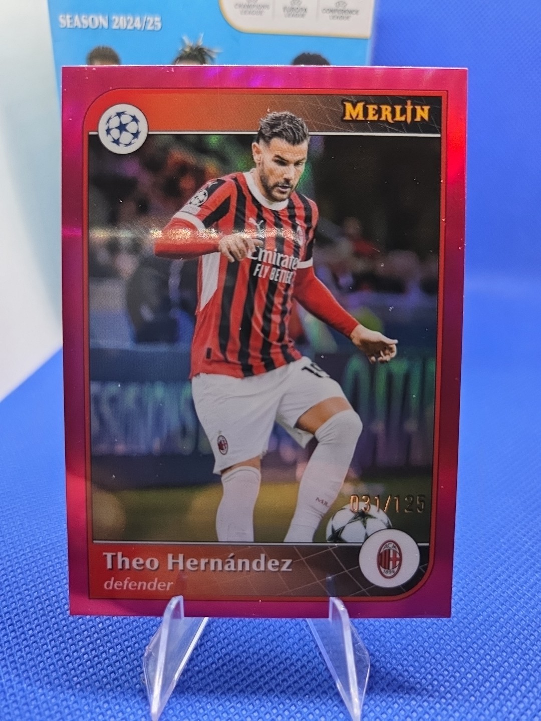 2024-25 Topps Merlin Uefa - Theo Hernandez #135 Pink Refractor /125
