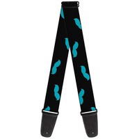 Guitar Strap - Mustaches Scattered Black/Turquoise (Us Import) ACC NEU