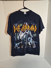 Def Leppard Band Concert Rock Tour 2015 Black M T-Shirt Double Sided Dates