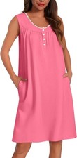 Cotton Nightgowns for Women Tank Sleeveless Night Gowns Lace