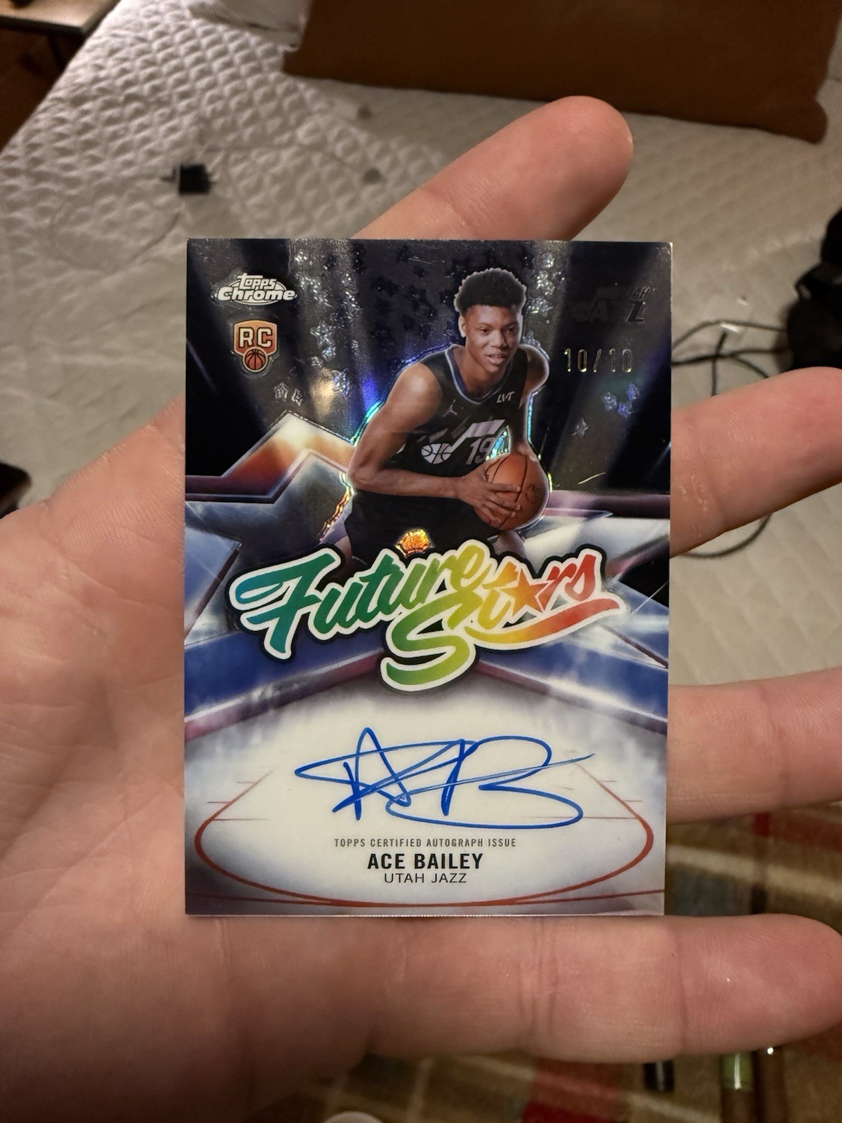 2025-26 Topps Chrome Ace Bailey Future Stars Blackout On Card Auto /10